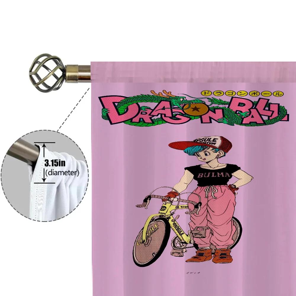 Zasłony okienne kuchenne do salonu 2 sztuki Zasłony zaciemniające Zasłona drzwiowa D-dragon ball-l Przegroda Dekoracja sypialni