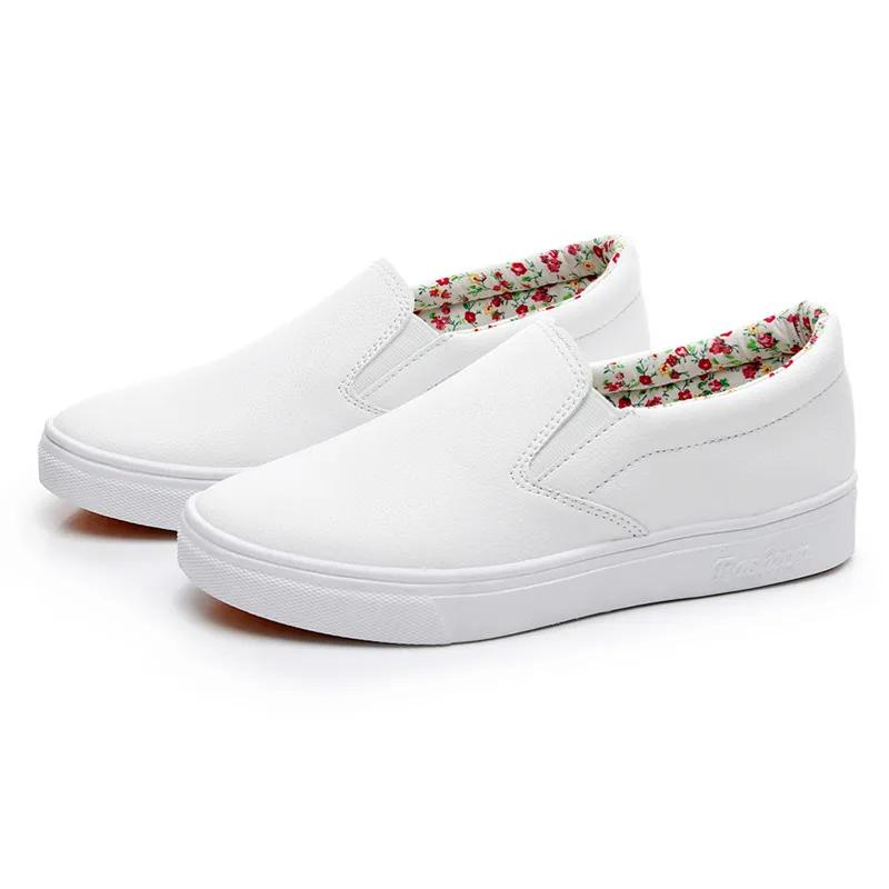 Zapatos De Mujer Women Cute Black Spring Slip On Leather Shoes Lady Classic Comfort Summer Nurse Hotel Work Loafers Ab545