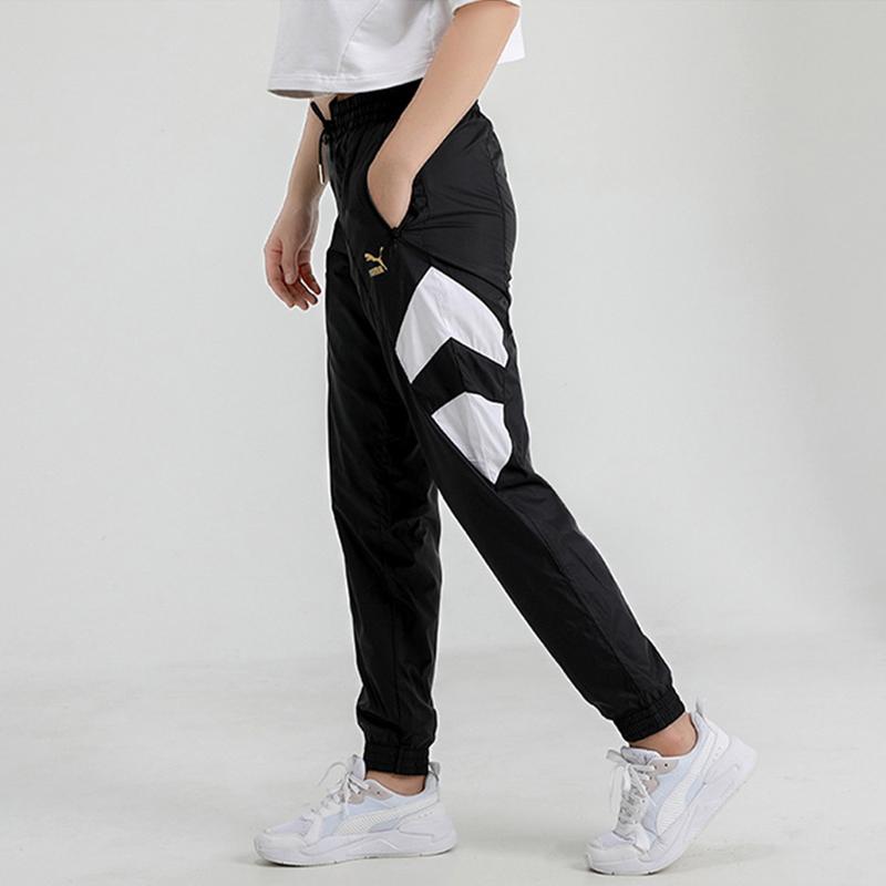 Puma Metallic Logo Drawstring Casual Pants Women Bottoms Black 599158-01