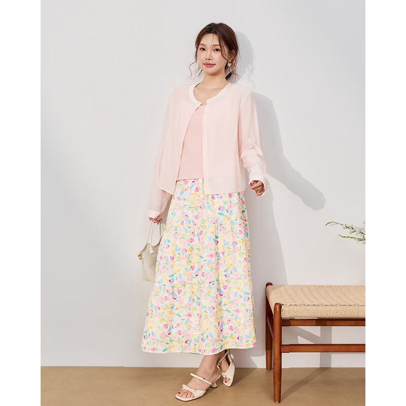 IEF 2026 Summer French Sweet Two-Piece Long Dress Set