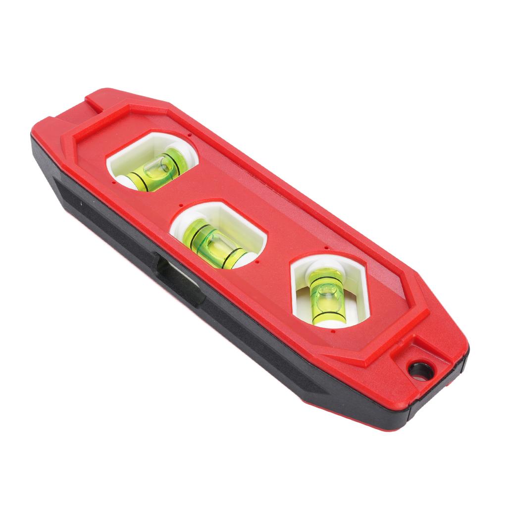 Triple Bubble Level Mini Portable with Magnetic Base 1mm Accuracy Large Bubbles Plastic 15cm