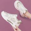 Lace-Up Casual Sneakers Lightweight Soft Sole Running Footwear Women's Thick Soled Mesh Breathable Sports Footwear Women'S Fashion