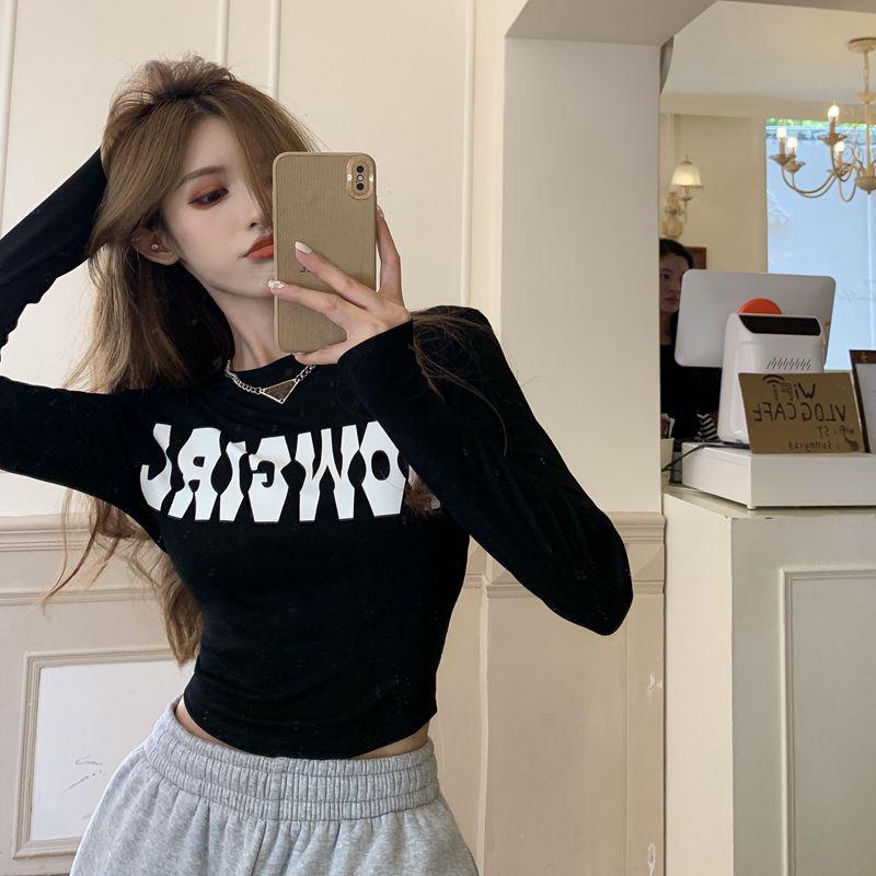 

Футболка женская, сексуальное, облегающее, короткое, с длинными рукавами, нижнее белье