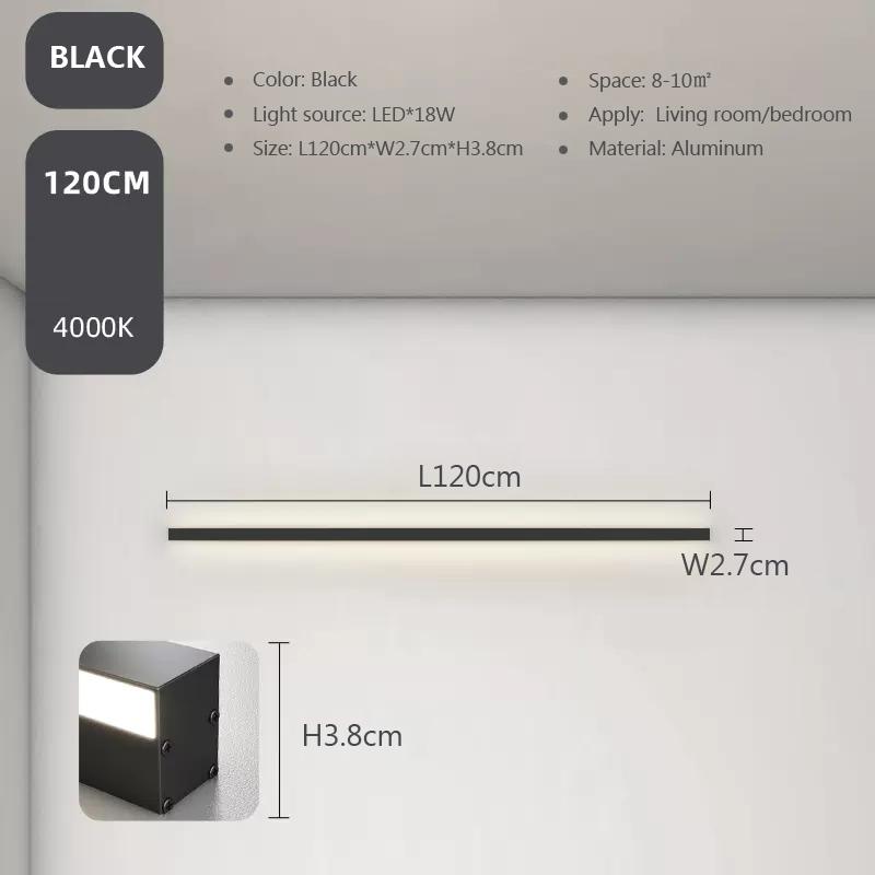 Minimalist LED Long Wall Lamp For Bedroom Wall Line Light Brackground Bedside Lamp Long Strip Light Modern Home Decor Fixtures