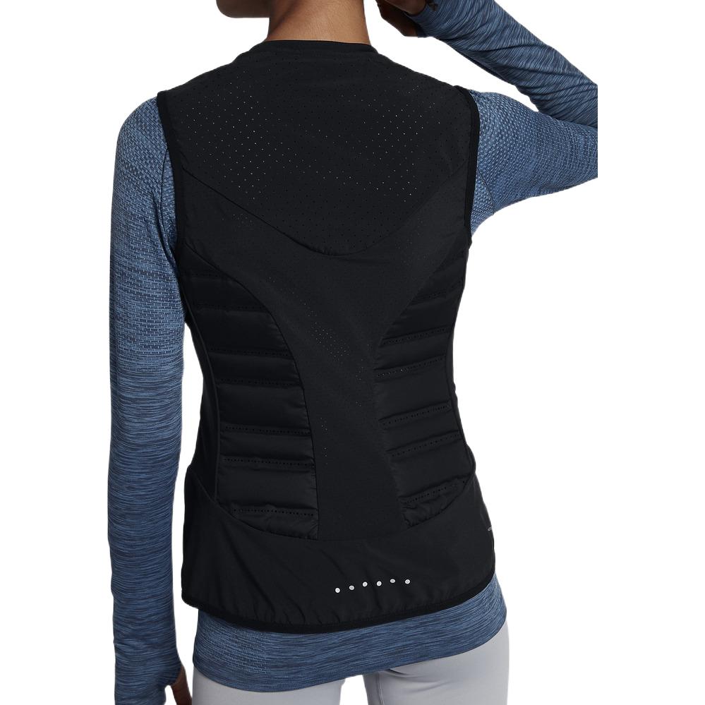 Nike Running Series Color Block Zipper Mesh Reflective Vest Women Vests Black 856638-010