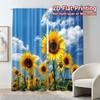 Modern Flat Printing Curtains Without Rod Sunflower Bliss Curtain Fabric Versatile Polyester Outdoor Set Of 2 Made