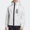 Adidas Womens Wind Jacket Three Stripes Logo Print Casual Sports Woven Coat Women Jackets White DZ0037