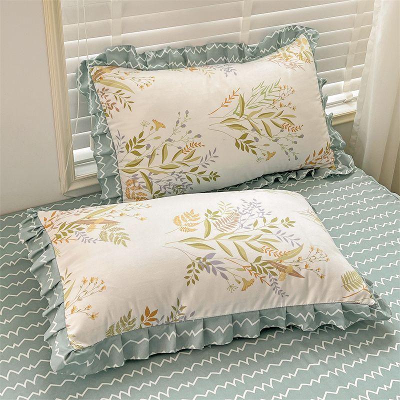 2pcs Soft and Comfortable Yarn Floral Lace Pillowcases | Plant Flower Print, Suitable for Bedroom Bedding Pillow Core Cover