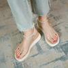 Pearl Women's Sandals Clear Wedges Heel Sexy Ladies Shoes 2025 Luxury Vip Footwear New Breathable Fashion On Offer Casual Shoe