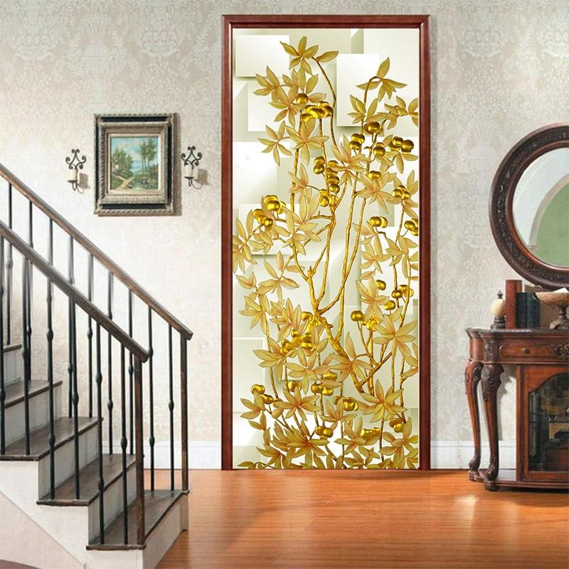 Landscape Door Fridge Decoration Stickers Sunset Simple Abstract Lines Bamboo Wallpaper For Living Room Home Decor Bedroom Art Decals