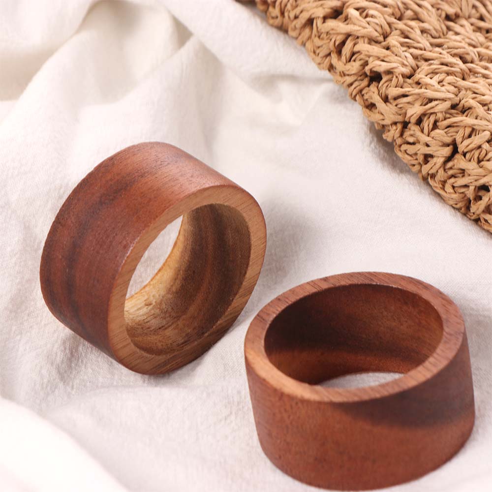 3PCS Fashion Napkin Buckle Versatile Table Napkin Holder Creative Wooden Napkin Rings Party