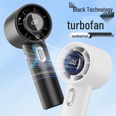 100-Speed Rechargeable Handheld Turbo Fan with Digital Display for Outdoor Use