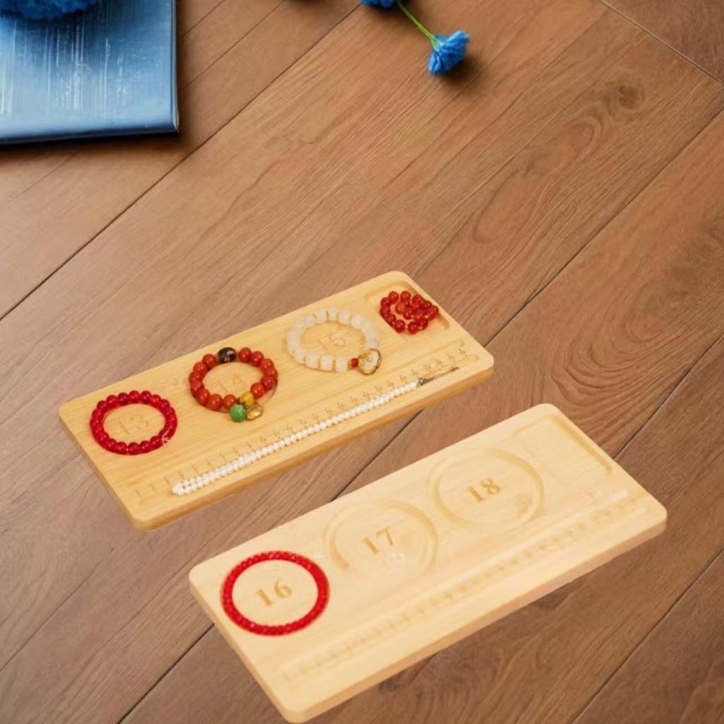 Modern Minimalist Solid Wood Beading Board - Bamboo Scale Tray for DIY Bracelets & Anklets