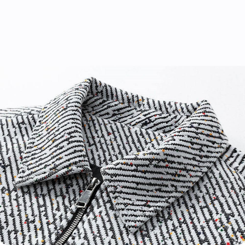 Autumn and Winter Vintage Workwear Coat for Men Lapel Collar Black Starry Youth Trendy Fashion Versatile High-quality Jacket