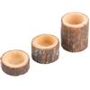3pcs Set Wooden Candle Stand Tea Light Candle Holders for Rustic Wedding Party Birthday Holiday
