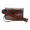 Gucci Neo Vintage Collection Tiger-Head Decorated Canvas and Leather Mix Crossbody Waist Bag Small Men's Ebony Brown