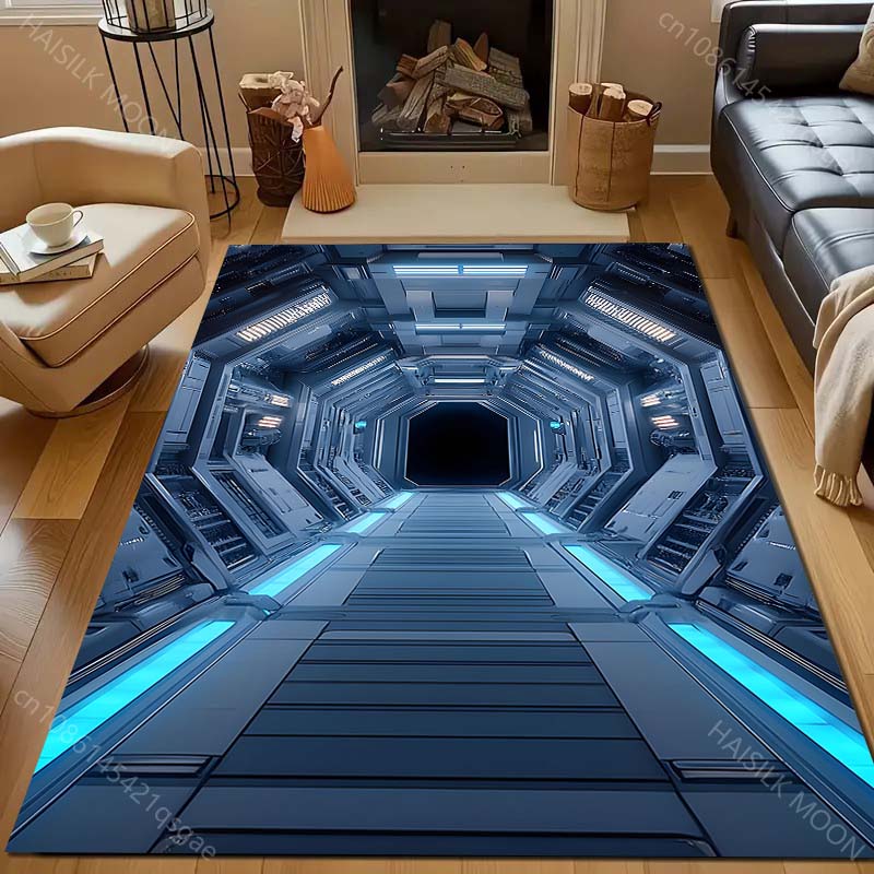 3D Kober s potiskem poklopu vesmírné lodi pro ložnici obývací pokoj noční stolek pohovku podlahová rohož moderní domácí dekorace kusový koberec velká velikost