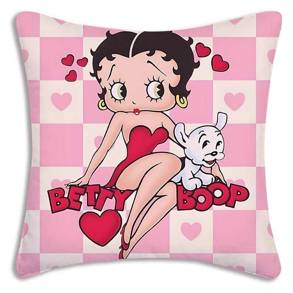 Cute B-Bettys Girl Boops Pillow Covers Cartoon Sofa Decorative Home Double-sided Printing Short Plush Cute Cushion Cover