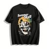 Summer Skull Surf Coconut Tree Graphic Casual Tee Pure Cotton T-shirt