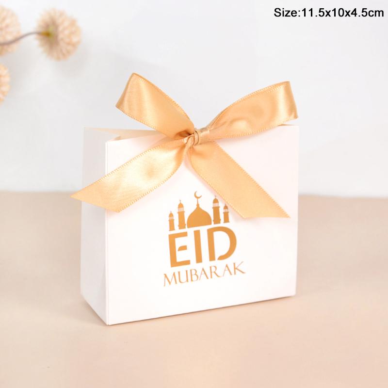 5/10Pcs Eid Mubarak Gift Box Ramadan Kareem Candy Bags Muslim Islamic Festival Party DIY Decoration Supplies 2025 Eid Al-fitr