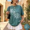 Comfort Colors® Whimsical Seahorse Floral Shirt, Ocean Lover Gift, Delicate Sea Life Tee, Enchanted Mermaidcore T-Shirt, Coastal Graphic Top