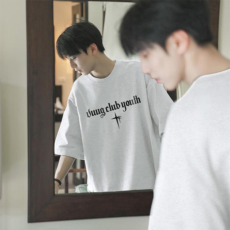 VUUG Men s Pure Cotton Drop Shoulder Loose Fit T-Shirt M