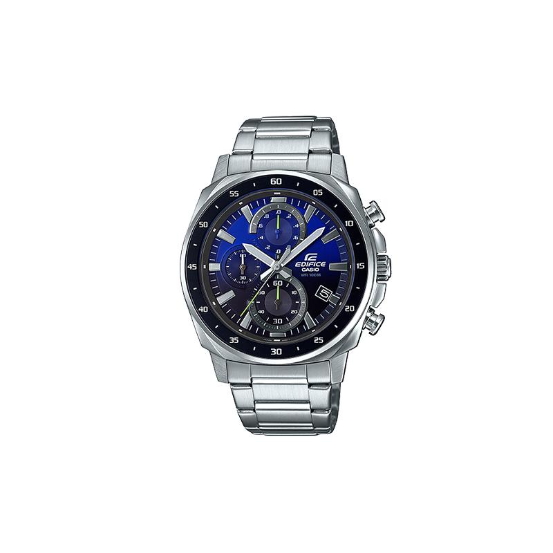 Casio EDIFICE series simple and fashionable stainless steel strap waterproof watch quartz movement stainless steel strap Japanese and EFV-600D-2 синий