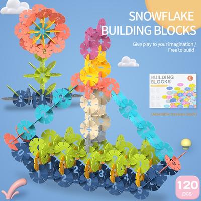 Piece Assembly Puzzle Educational Kindergarten Children Building Blocks Toy.120PCS Large Round Hole Snowflake