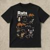 Koszulka Crazy Rats Vintage lata 90. Retro Średniowieczna Koszulka ze Szczurem Przeklęty Kot Śmieszna Koszulka z Memem Ironiczna Koszulka Koszulka Y2k Oddychające Topy