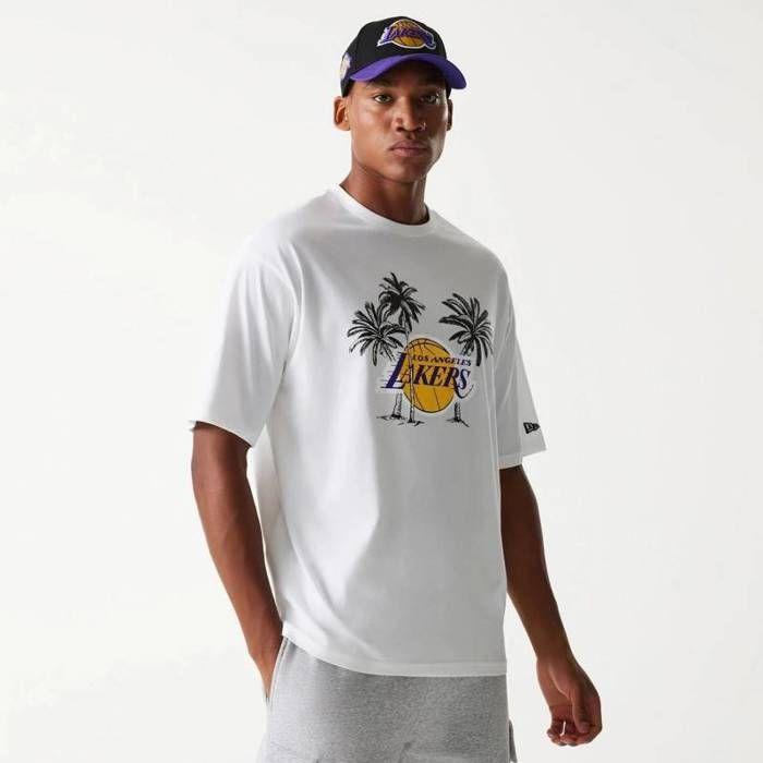 T-shirt - New Era - Los Angeles Lakers - Blanc - Manches Courtes - Taille M