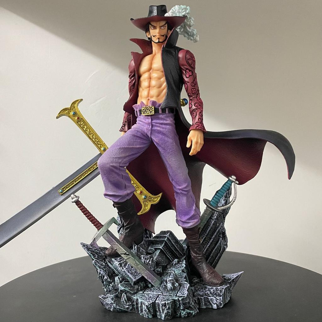 One Piece Dracule Mihawk Action Figure 28cm Manga One Pieces Figurine Anime Peripheral Collectible Figuras GK Statue Model Gift