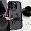 Shockproof Phone Case For iPhone 16 15 14 13 12 11 Pro Max Plus/Mini XS Funny Black Crab Pattern TPU Lens Protect Soft Cover