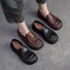 Johnature Versatile Breathable Mesh Flat Shoes Retro Genuine Leather Comfortable Sandals Women's Slip-on Shoes