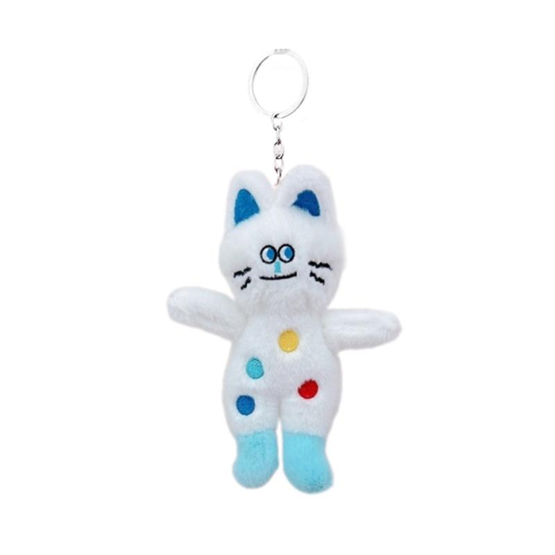 Fashion Plush Boots Cat Charm Keychains Ornament Lovely Women Car Keyring Backpack Handbag Charm Pendant Key Holder