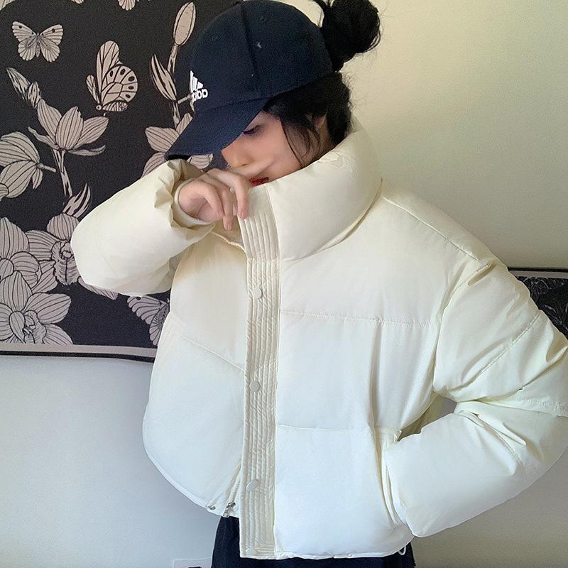 

Реальный выстрел новый пуховик женский зимняя короткая свободная повседневная куртка с капюшоном студенческая куртка-хлеб S белый