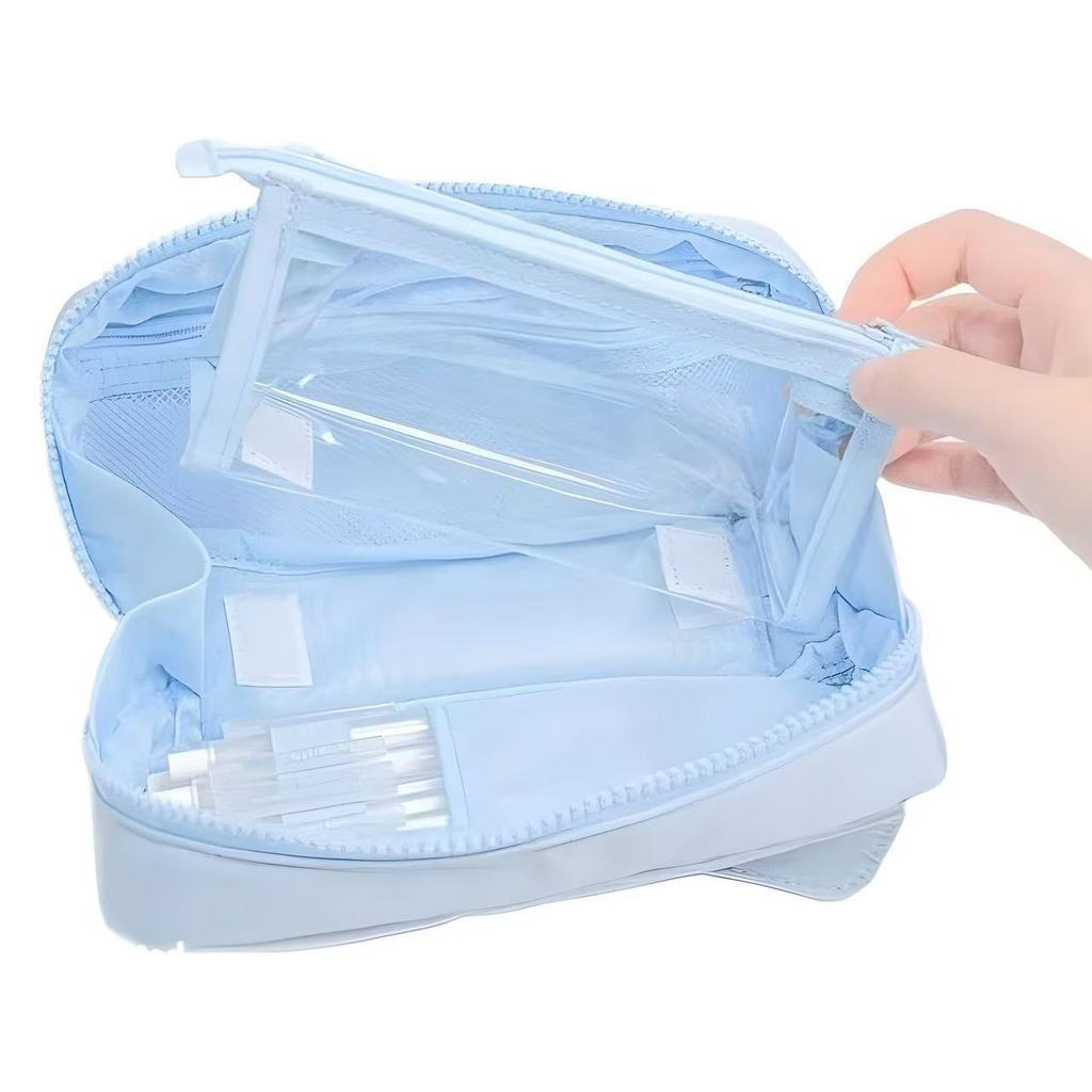 Student Canvas Multilayer Pen Case With Large Capacity For School And Office Use