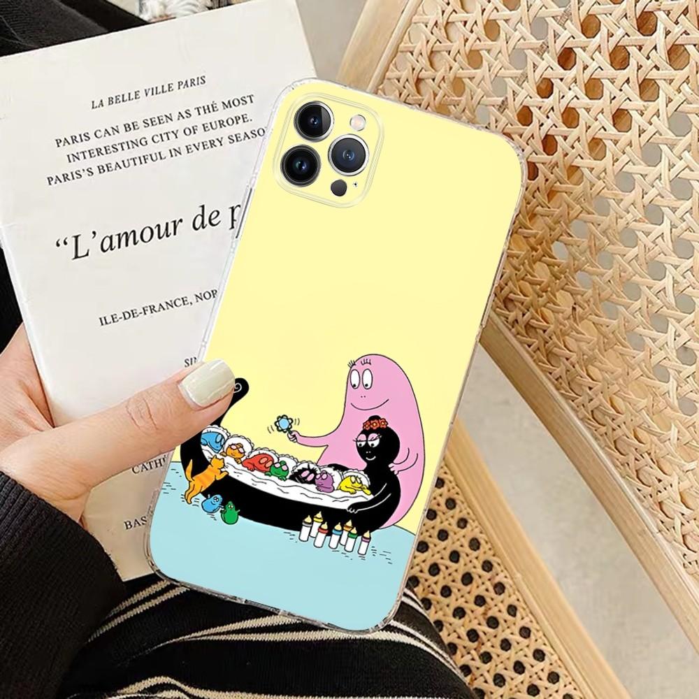 Cartoon Barbapapa Phone Case For iPhone 14 13 12 Mini 11 Pro XS Max X XR SE 6 7 8 Plus Soft Silicone Cover