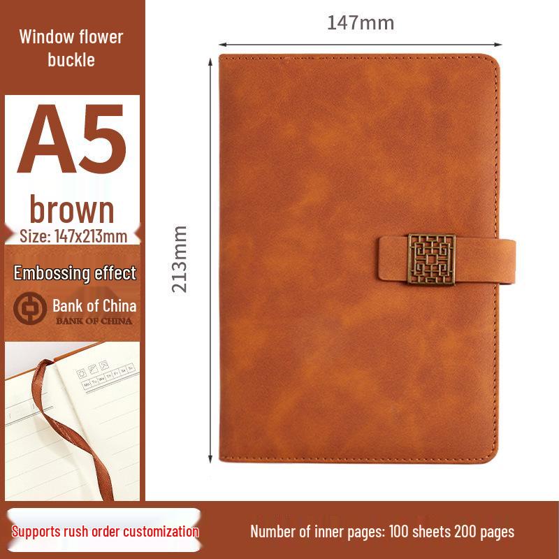 A5 Custom Logo Thickened B5 Diary with Buckle for Business Office