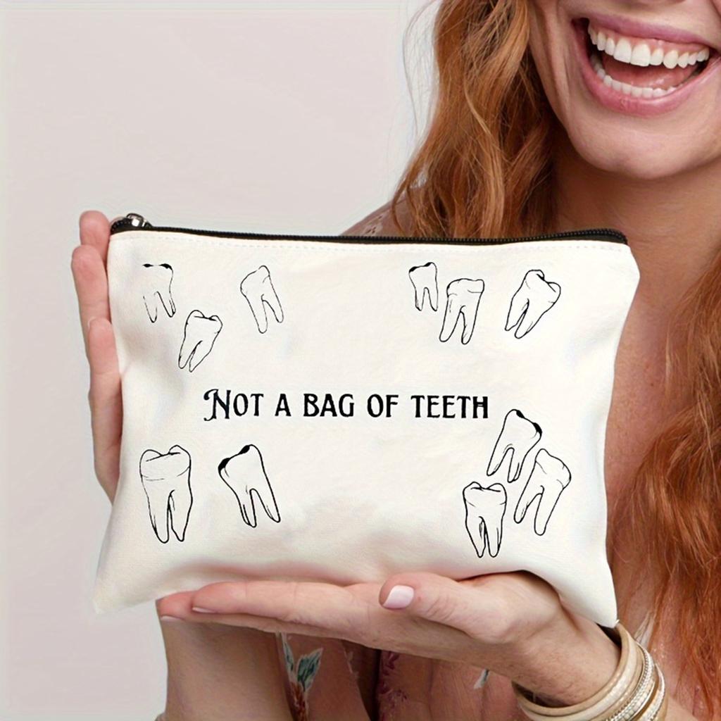 Simple Letter Funny Pattern Makeup Bag Women Handhold Bag Travel Cosmetic Storage Bag Toiletry Case Perfect Gifts For Women Girls