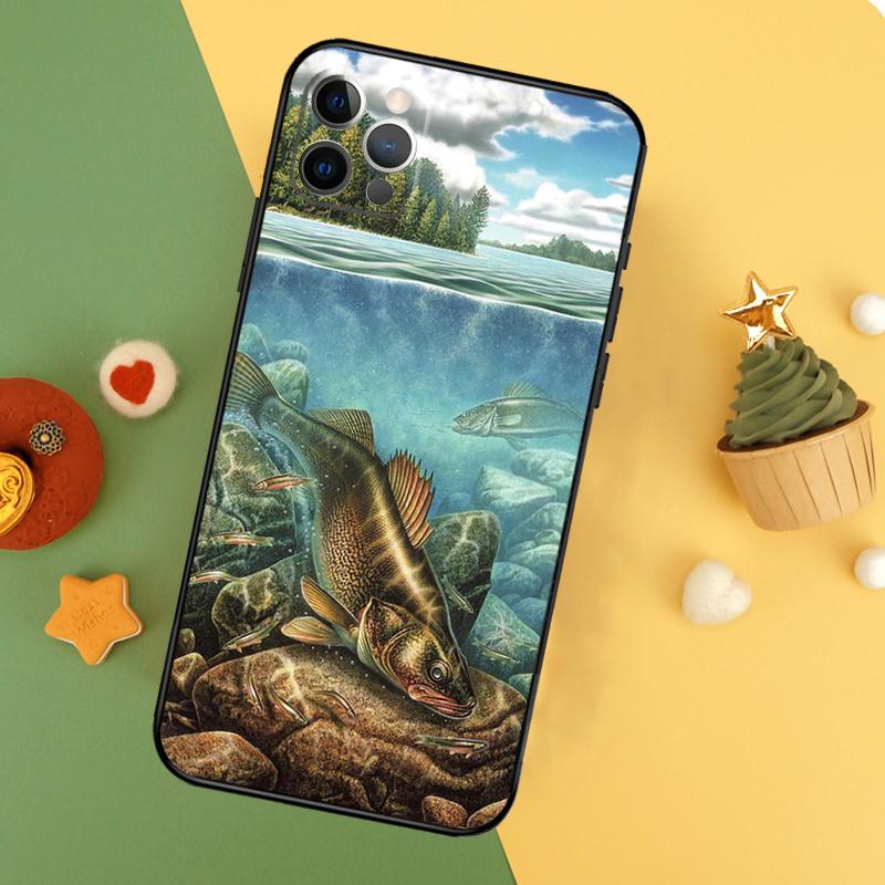 Fishing Gear Fish Funda For iPhone 11 12 13 14 16 15 Pro Max Mini XS Max X XR SE2 7 8 14 16 15 Plus Phone Case