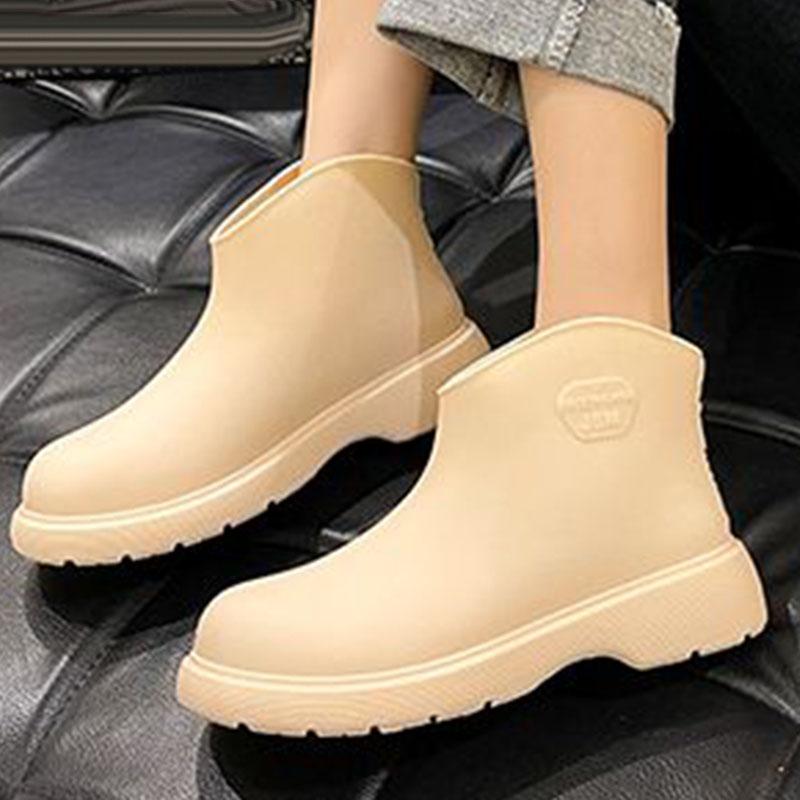 WTEMPO Chaussures de pluie à Tube court pour femmes, imperméables, couleur unie, cheville, à la mode, antidérapantes, pour l'extérieur, vente en gros, livraison directe