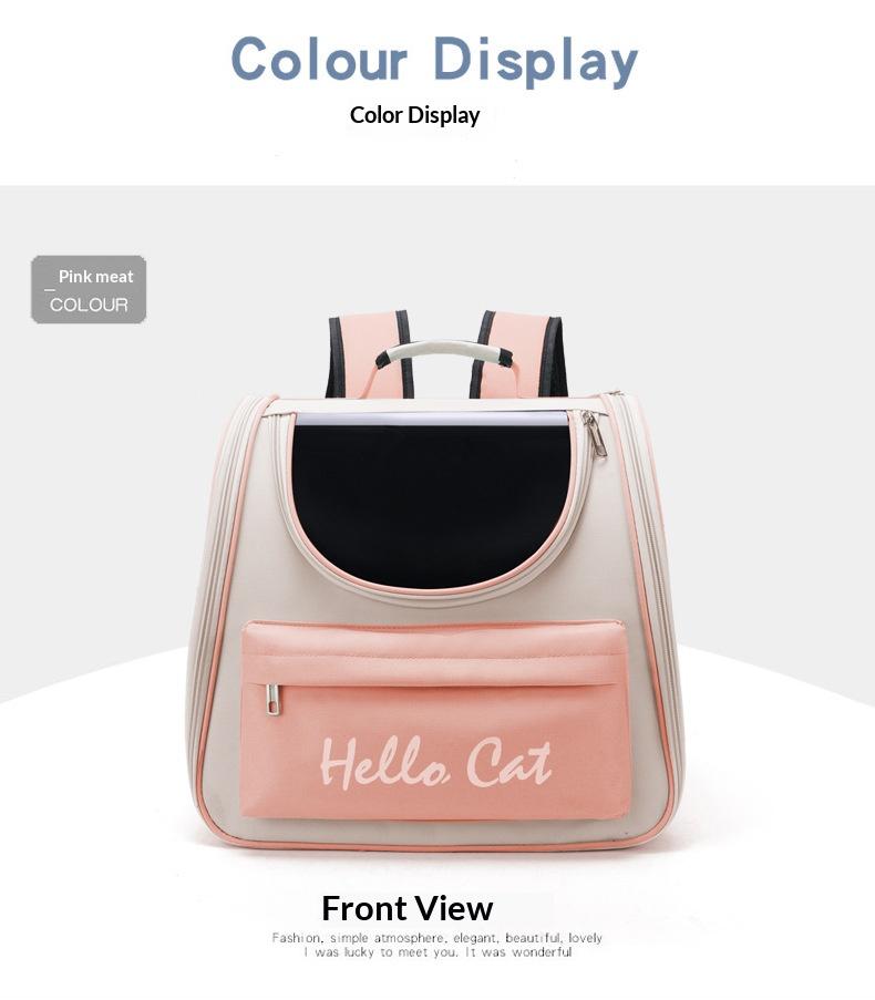 Large Lightweight Anti-Scratch Portable Cat and Small Dog Bag with Pocket Modern Cute Pet Backpack with Zipper Closure