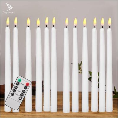 6/24 Stück LED flammlose Spitzkerzen 16,5/28 cm hoch konische Kerze batteriebetrieben warmweiß flackernde Flamme handgehaltene Kerzenhalter
