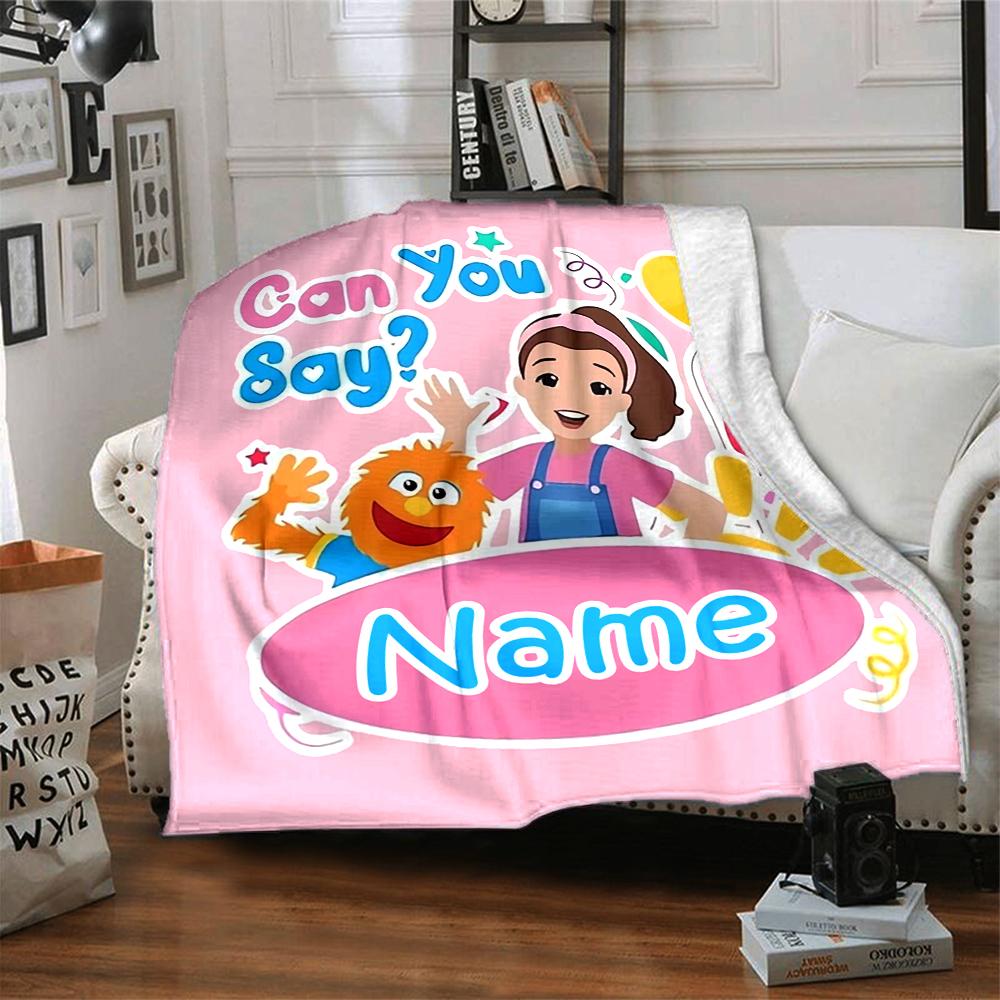 Nome Personalizzato Sig.ra. Coperta Stampata Tema Rachel - Perfetta per Divano, Letto, Viaggio e Uso Esterno | Lavabile in Lavatrice, Accogliente e Durevole.