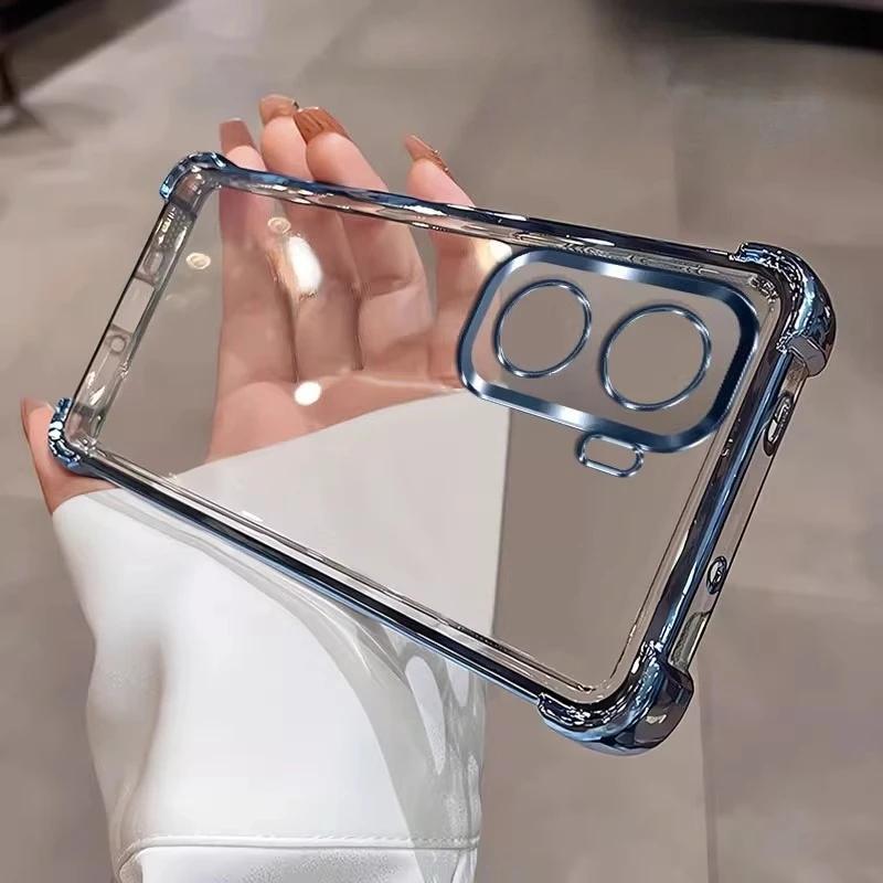 Four Corners Anti-shock Protection Cases For VIVO IQOO Neo 11 Plating Lens Protection Film Cover Bumper For IQOO Neo11