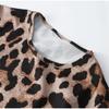New Sexy Leopard Print One Piece Dress Women Casual Simple Round Neck Vintage Slim Clothing Female Fashion Design High Street Mini Dresses