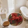 Red Horse,Round Area Rug,Carpet Rug for Living Room Bedroom Sofa Playroom Decor,Non-slip Floor Mat