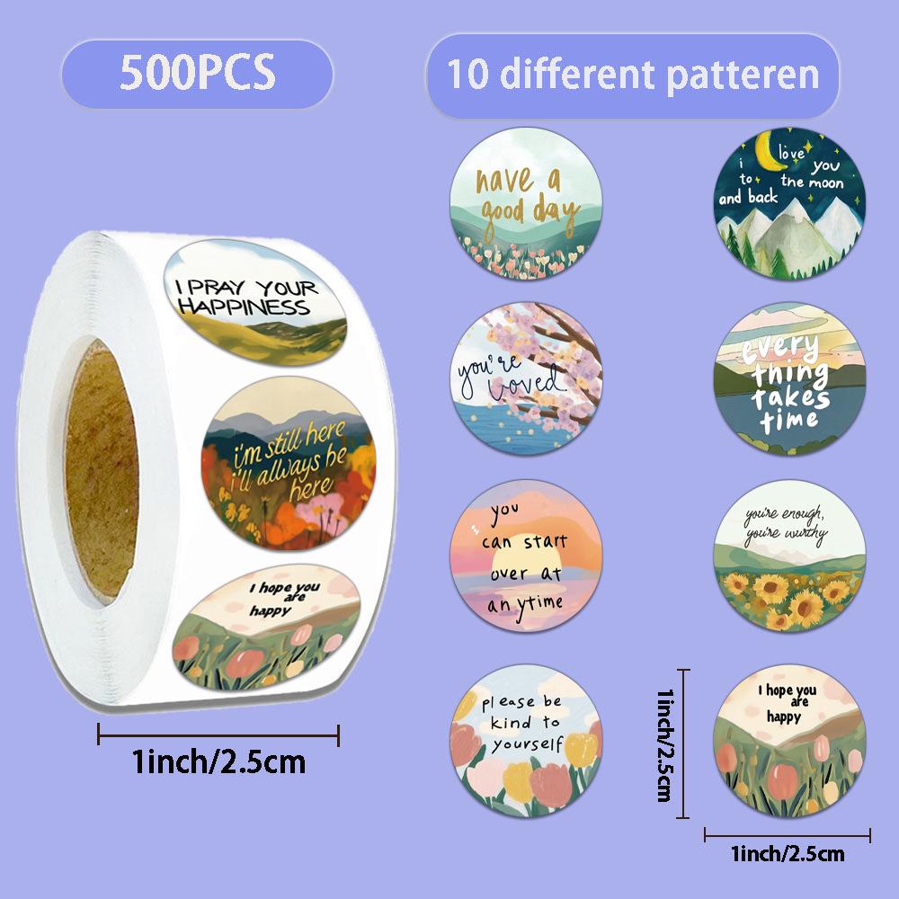 

Artistic Ins-Style Adhesive Tape Roll: 500 Sheets - Journaling, Decoration, Envelope Sealing & Cartoon Stickers.