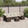 VidaXL Garden Lounge Set with Cushions 8 Pcs, Patio Sofas, Patio Furniture Set, Outdoor Furniture, Brown 3254680