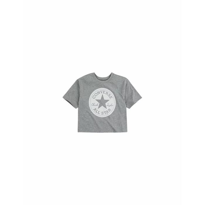 T-shirt Boxy - Converse - Chuck Patch - Gris - Manches Courtes - Col Arrondi